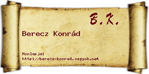 Berecz Konrád névjegykártya